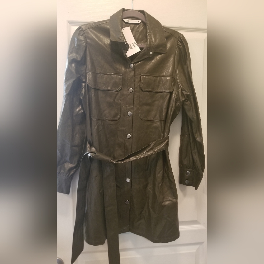 ** SALE ** Zara St Lucia Short Dress Faux Leather size L